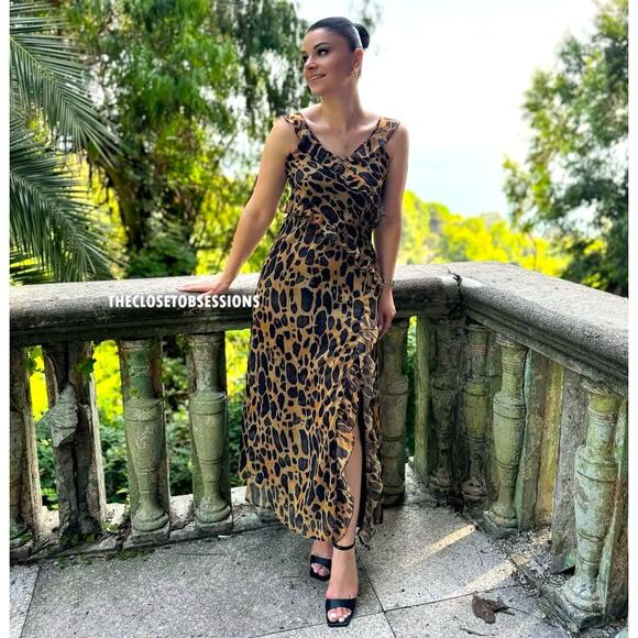 RARE! ZARA VIRAL Leopard Print Midi Dress NWT ✨ Blogger Fave Size M - Picture 7 of 16